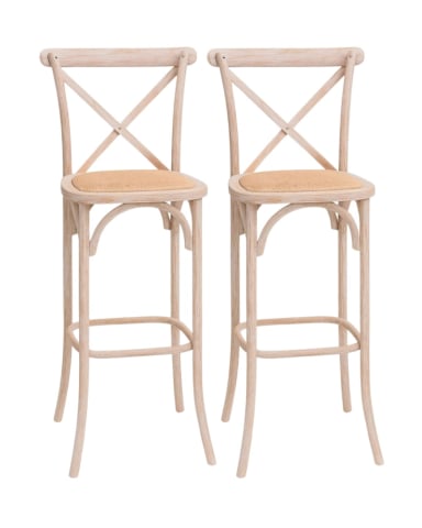 PACK 2 TABURETES CROSSBACK DE MADERA 66 CM - 1