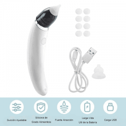 ASPIRADOR NASAL ELECTRICO PARA BEBE SACA MOCOS RECARGABLE - 2