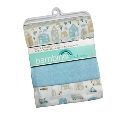 TUTO CHIQUILLOS.CL PAÑAL ALGODÓN BAMBINO BEBÉS GUAGUA SET 3 TUTTO AZUL - 1