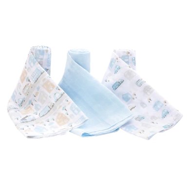 TUTO CHIQUILLOS.CL PAÑAL ALGODÓN BAMBINO BEBÉS GUAGUA SET 3 TUTTO AZUL - 3