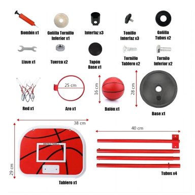 ARO DE BASQUET BALONCESTO PORTATIL PARA NIÑOS AJUSTABLE - 2