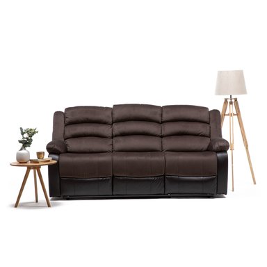 SILLON VYS SPA JOSEFA 3 CUERPOS CAFE CLARO RECLINABLE CON POSA VASOS - 1