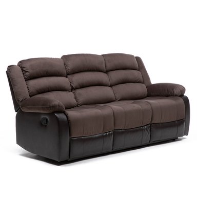 SILLON VYS SPA JOSEFA 3 CUERPOS CAFE CLARO RECLINABLE CON POSA VASOS - 3