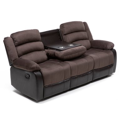 SILLON VYS SPA JOSEFA 3 CUERPOS CAFE CLARO RECLINABLE CON POSA VASOS - 4