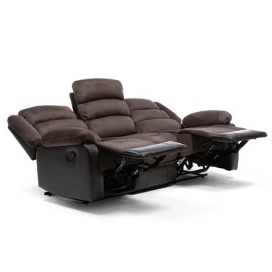 SILLON VYS SPA JOSEFA 3 CUERPOS CAFE CLARO RECLINABLE CON POSA VASOS - 6