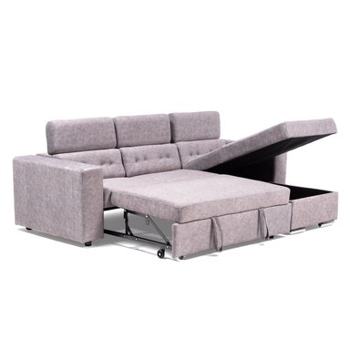 SOFA CAMA DANTE VELVET BEIGE: BIDIRECCIONAL, CABECERA ADAPTABLE Y CAJON INVISIBLE - 2
