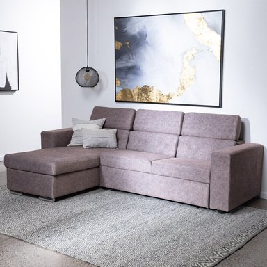 SOFA CAMA DANTE VELVET BEIGE: BIDIRECCIONAL, CABECERA ADAPTABLE Y CAJON INVISIBLE - 3