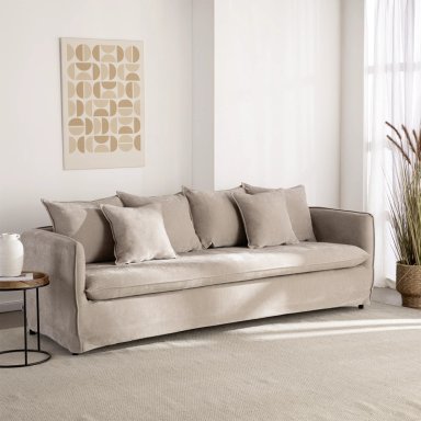 SOFA 4 CUERPOS AME LIE BEIGE + FUNDA DESMONTABLE - 1