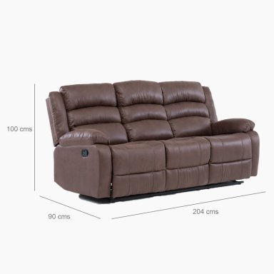 SOFA RECLINABLE SANTI BROWN 3 CUERPOS CON POSAVASOS - 2