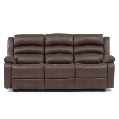 SOFA RECLINABLE SANTI BROWN 3 CUERPOS CON POSAVASOS - 3