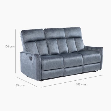 SILLON RECLINABLE VELVET GREY MONACO CON POSAVASOS - 2