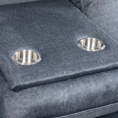 SILLON RECLINABLE VELVET GREY MONACO CON POSAVASOS - 8