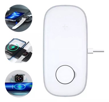 CARGADOR PARA IPHONE INALAMBRICO CARGA RAPIDA 15W MAGSAFE COLOR BLANCO - 1
