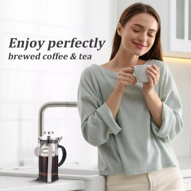 PRENSA FRANCESA CAFETERA DE LUJO 800ML ACERO INOXIDABLE - 4