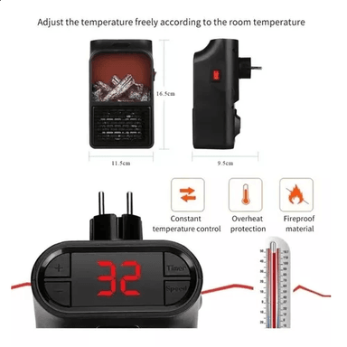 CALEFACTOR ELÉCTRICO PORTÁTIL 1000W - 2