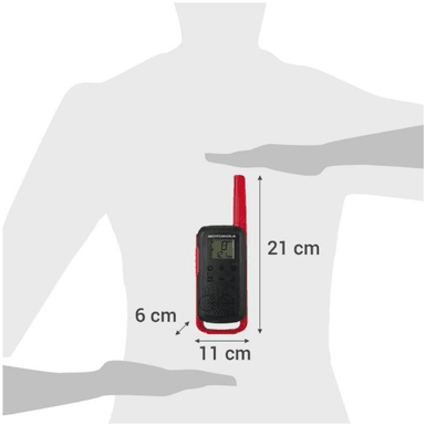 WALKIE TALKIE MOTOROLA NEGRO TRANSCEPTOR INTERCOMUNICADOR T210CL TALKABOUT - 4