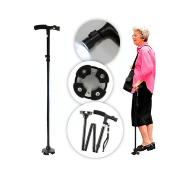 BASTÓN ORTOPÉDICO PLEGABLE CON POTENTE LUZ LED - 5