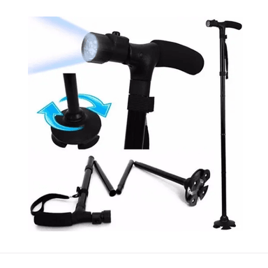 BASTÓN ORTOPÉDICO PLEGABLE CON POTENTE LUZ LED - 6