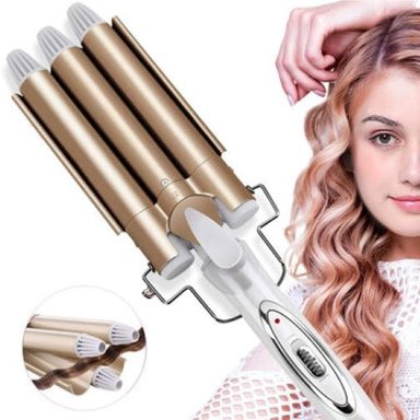 ONDULADOR RIZADOR DE 3 BARRILES ELECTRICO PARA EL CABELLO - 1