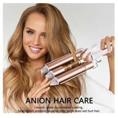 ONDULADOR RIZADOR DE 3 BARRILES ELECTRICO PARA EL CABELLO - 3
