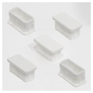 REGATON PLASTICO RECTANGULAR BLANCO 20X40 MM - 100 UNIDADES - 1