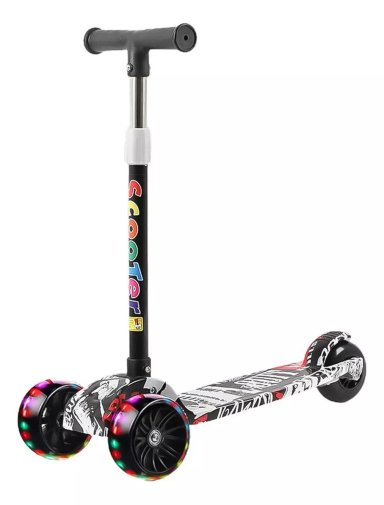 MONOPATIN SCOOTER 3 RUEDAS CON LUZ LED COLORES NIÑOS BL-04 - 1