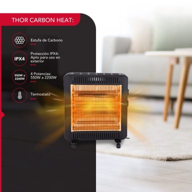 Estufa Electrica Exterior 2 potencias Thor Carbon Heat - 3