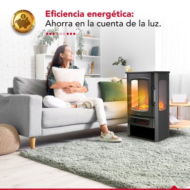 Chimenea Electrica 2 Potencias 2000W Thor FirePlace 3D Plus Negro hasta 60 m2 - 5