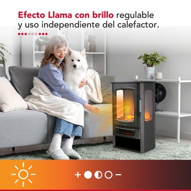 Chimenea Electrica 2 Potencias 2000W Thor FirePlace 3D Plus Negro hasta 60 m2 - 6