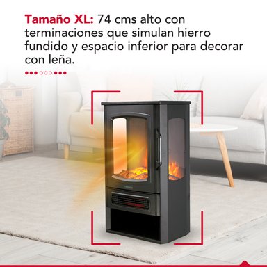 Chimenea Electrica 2 Potencias 2000W Thor FirePlace 3D Plus Negro hasta 60 m2 - 7