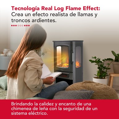 Chimenea Electrica 2 Potencias 2000W Thor FirePlace 3D Plus Negro hasta 60 m2 - 8
