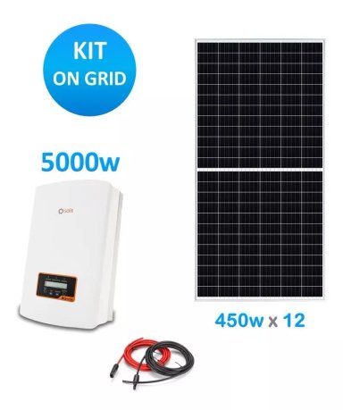 KIT SOLAR FOTOVOLTAICO 5000W ON GRID PANELES SOLARES - 1