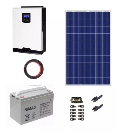 KIT SOLAR FOTOVOLTAICO 3000W HÍBRIDO BÁSICO MPPT - 1