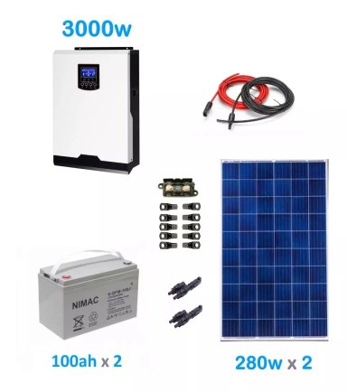 KIT SOLAR FOTOVOLTAICO 3000W HÍBRIDO BÁSICO - 1