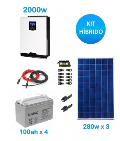 KIT SOLAR FOTOVOLTAICO 2000W HÍBRIDO MEDIO - 1