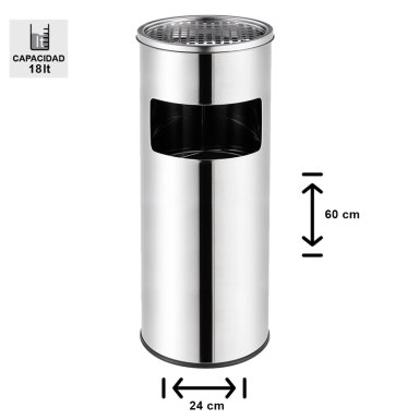 BASURERO CENICERO ACERO INOXIDABLE 18L - 4