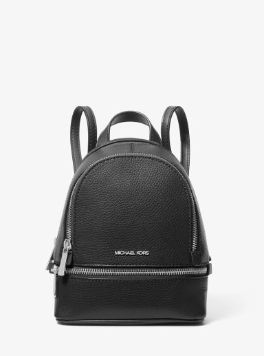 MOCHILA MICHAEL KORS RHEA SMALL LEATHER BLACK - 1