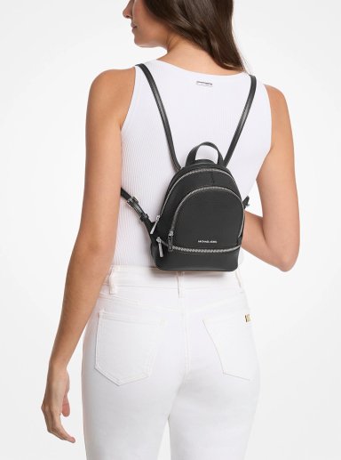 MOCHILA MICHAEL KORS RHEA SMALL LEATHER BLACK - 3