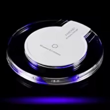 CARGADOR DE CELULAR INALÁMBRICO 1A 10W SMARTPHONE ANDROID PARA IPHONE PARED CASA REDONDO (NEGRO) - 3