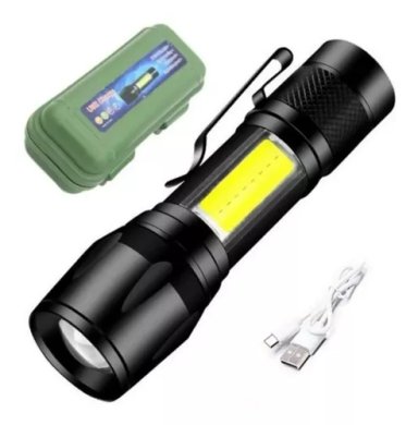 LINTERNA LED T6 2000LM RECARGABLE USB CON ZOOM AJUSTABLE LÁMPARA POTENTE PEQUEÑA PORTÁTIL - 4