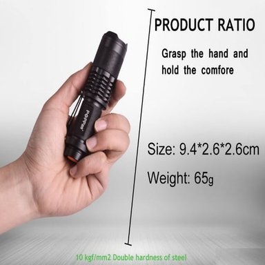LINTERNA LED T6 2000LM RECARGABLE USB CON ZOOM AJUSTABLE LÁMPARA POTENTE PEQUEÑA PORTÁTIL - 5