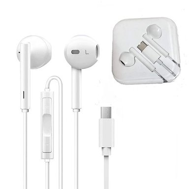 AUDÍFONOS CON CABLE Y MICROFONO ENTRADA TIPO C PARA IPHONE PARA SMARTPHONE CELULARES - 1