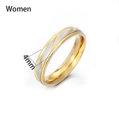 ANILLOS COMPROMISO TITANIO DORADO CON ZIRCONIOS PULVERIZADO PARA COMPROMISO MUJER Y HOMBRE/TALLA 6 - 3