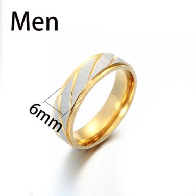 ANILLOS COMPROMISO TITANIO DORADO CON ZIRCONIOS PULVERIZADO PARA COMPROMISO MUJER Y HOMBRE/TALLA 6 - 4