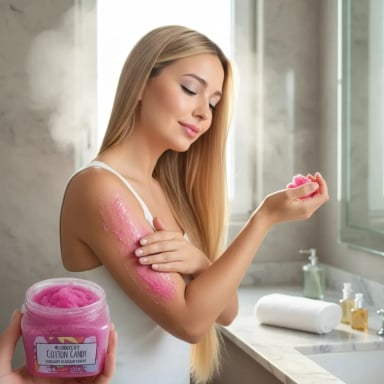 EXFOLIANTE CORPORAL DE AZUCAR Y KARITE COTTON CANDY 610GRS - 1