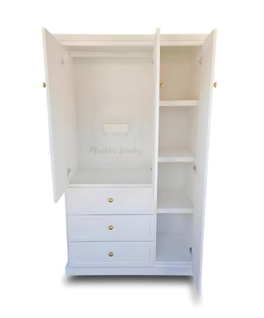 CLÓSET MUEBLES LORELEY MADERA BLANCO 3 CUERPOS - 5