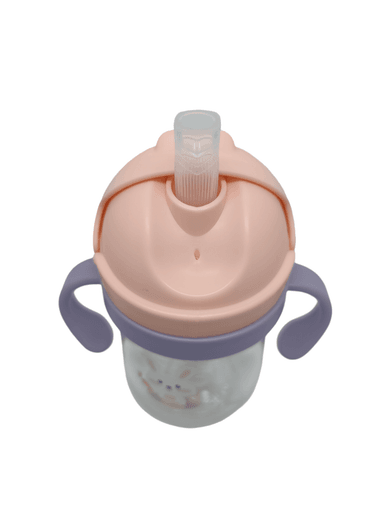 VASO CONEJITO ANTIDERRAME CON BOMBILLA Y ASAS BEBÉ 250ML 6M+ ROSADO - 3