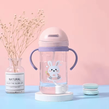 VASO CONEJITO ANTIDERRAME CON BOMBILLA Y ASAS BEBÉ 250ML 6M+ ROSADO - 7