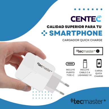 CARGADOR PARA IPHONE DE CARGA RAPIDA CON CABLE LIGHTNING SEC - 9