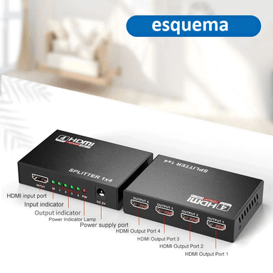 SPLITTER DBLUE 4K SPLITER HDMI 3D HIGH SPEED PRO 4 SALIDAS SIN LAG HD04 - 9